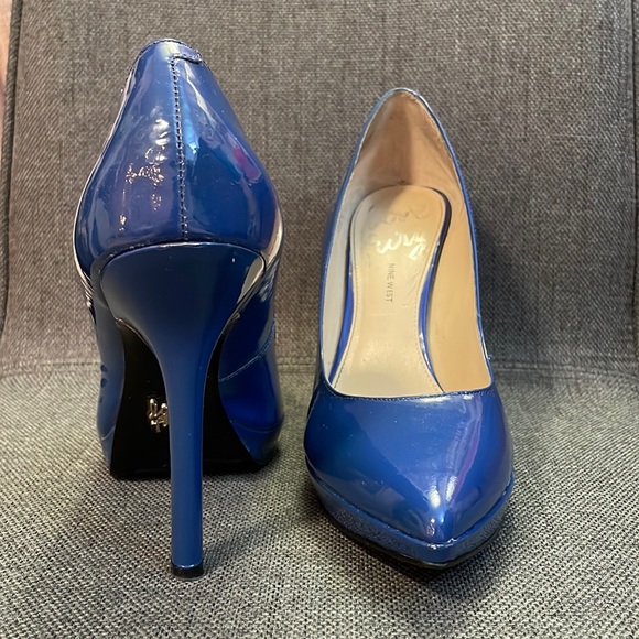 Nine West | Shoes | Blue Patent Leather Nine West Cobalt Blue Pumps Heels  Size 9 | Poshmark